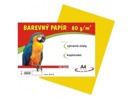 Barevný papír A4/100/80g-žlutý