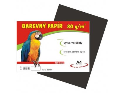 Barevný papír A4/100/80g-černý