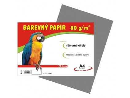 Barevný papír A4/100/80g-šedý