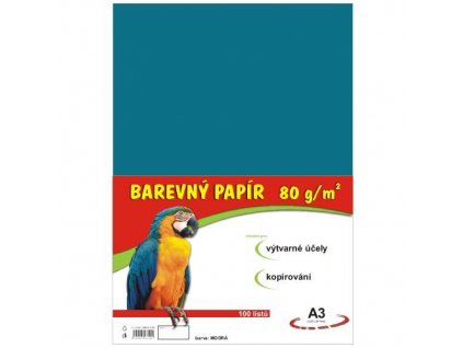 Barevný papír A3/100/80g-modrý světle