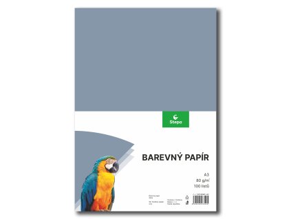Barevný papír A3/100/80g-šedý (Balení Paleta)