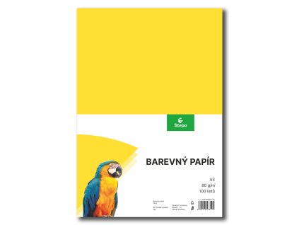 Barevný papír A3/100/80g-žlutý (Balení Paleta)