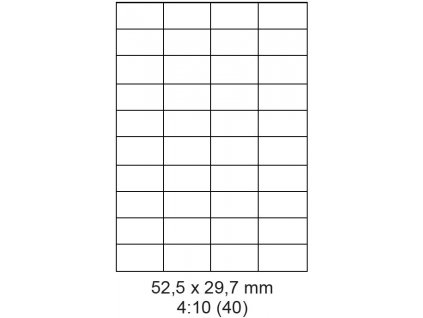 Etikety Laser.tisk 52,5x29,7/100 listů