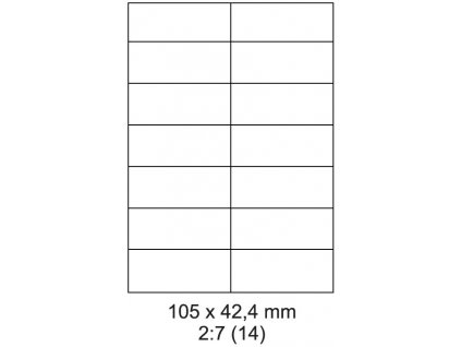 Etikety Laser. tisk 105x42,4/100 listů