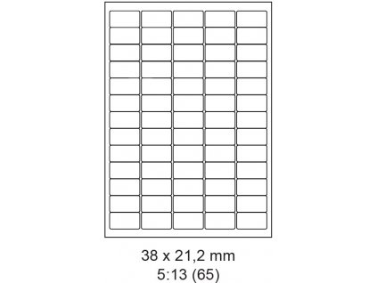 Etikety Laser. tisk 38,1x21,2/100 listů