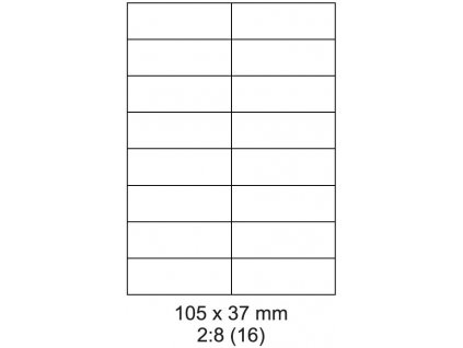 Etikety Laser. tisk 105x37/100 listů