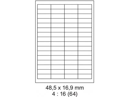 Etikety Laser. tisk 48,5x16,9/100 listů