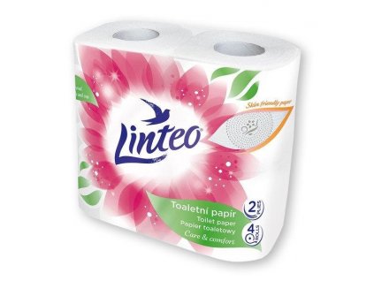 Toaletní papír Linteo – bílý, 2vrstvý, 4 role/bal