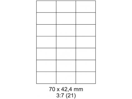 Etikety Laser. tisk 70x42,4/100 listů