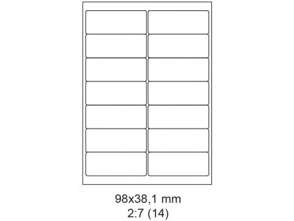 Etikety Laser. tisk 98x38,1/100 listů