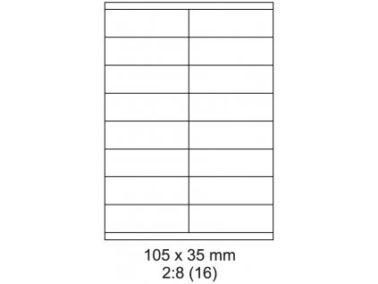 Etikety Laser. tisk 105x35/100 listů