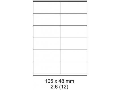 Etikety Laser. tisk 105x48/100 listů