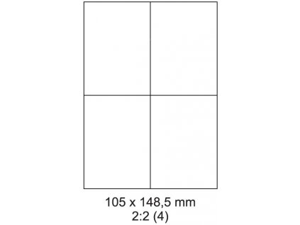 Etikety Laser. tisk 105x148,5/100 listů