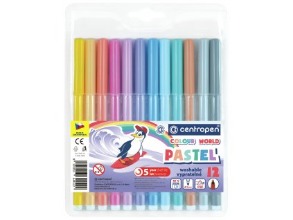 Centropen 7550 fixy pastel. sada 12 barev