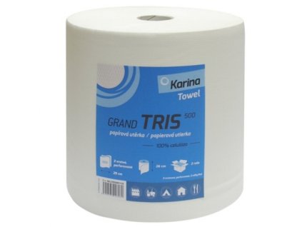 Papírový ručník TRIS 500 3vrstvý šíře 26cm - bílý / celulóza