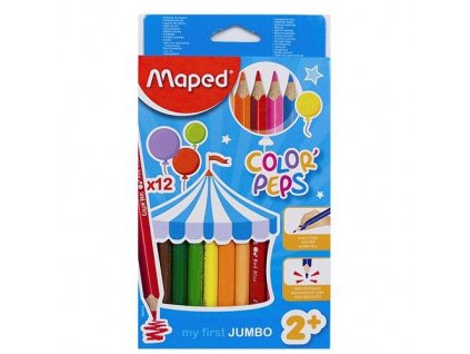 Pastelky MAPED 12 Color Peps Jumbo - trojhranné