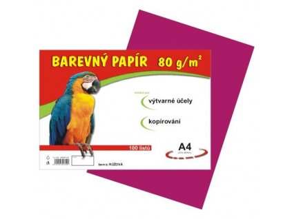 Barevný papír A4/100/80g-růžový