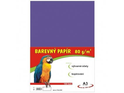 Barevný papír A3/100/80g-fialový