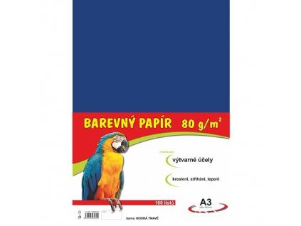 Barevný papír A3/100/80g-modrý tmavě