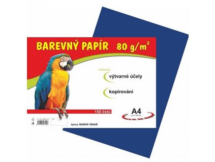 Barevný papír A4/100/80g-modrý tmavě