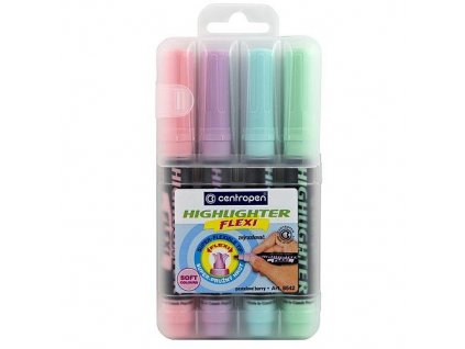 Zvýrazňovač Highlighter 8542/4 sada FLEXI SOFT, pastelový (Balení Balení)