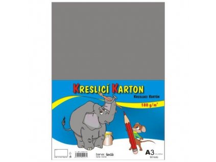 Kreslicí karton barevný A3/50/180g - šedý (Balení Paleta)