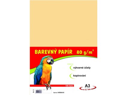 Barevný papír A3/100/80g-krémový