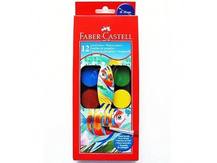 Vodové barvy 12 barev průměr 30mm Faber-Castell