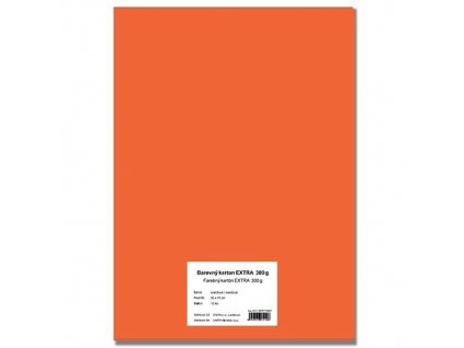 Barevný karton EXTRA 300g  50x70cm - oranžová  10listů
