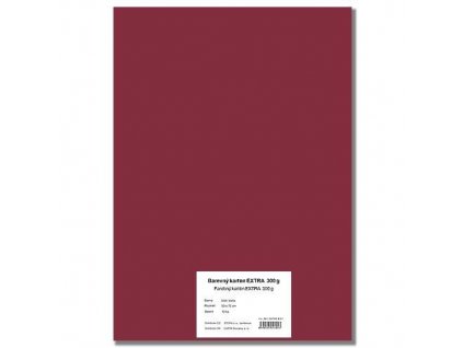 Barevný karton EXTRA 300g  50x70cm - bordo  10listů