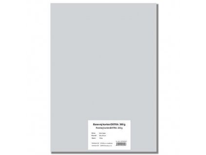 28558 1 barevny karton extra 300g 50x70cm sedy 10listu