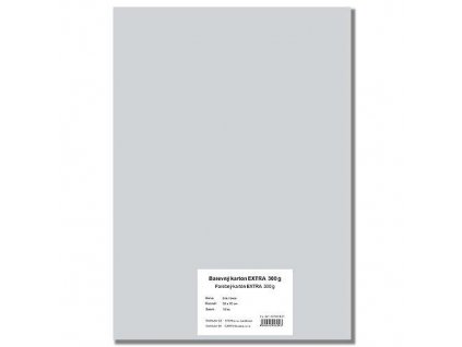 Barevný karton EXTRA 300g  50x70cm - šedý  10listů