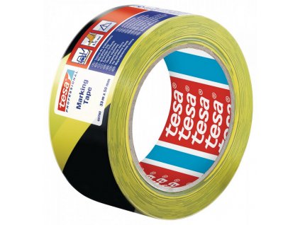 Lepicí páska TESA, 33m x 50mm, PVC žluto-černé