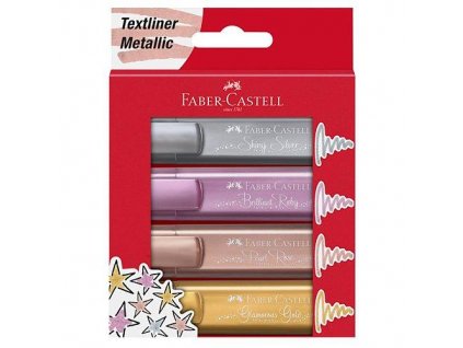 28795 1 zvyraznovac faber castell metalicke 4ks