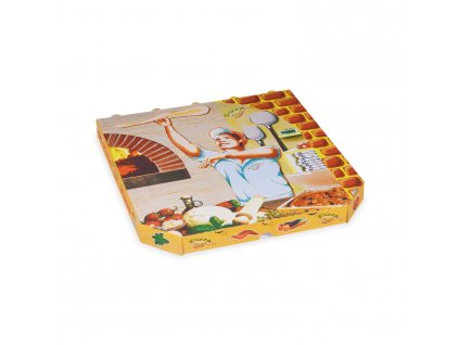 Krabice na pizzu z vlnité lepenky 32 x 32 x 3 cm [100 ks]