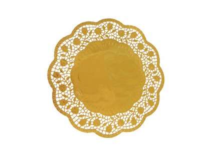 Dekorativní krajka (PAP/ALU) kulatá zlatá Ø30cm [4 ks]