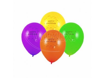 Nafukovací balónek "HAPPY BIRTHDAY" barevný mix Ø25cm `M` [100 ks]