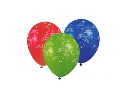 Nafukovací balónek "HAPPY BIRTHDAY" barevný mix Ø30cm `L` [100 ks]