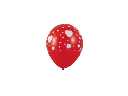 Nafukovací balónek Srdce bílo/červený Ø30cm `L` [100 ks]