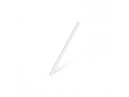 Slámka papírová bílá `JUMBO` Ø8mm x 15cm [100 ks]