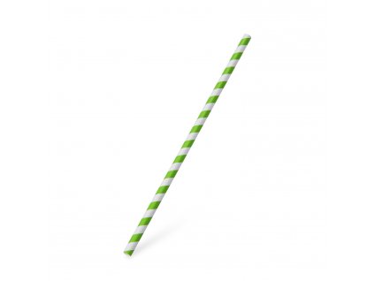 Slámka papírová Spirála zelená `JUMBO` Ø8mm x 25cm [100 ks]