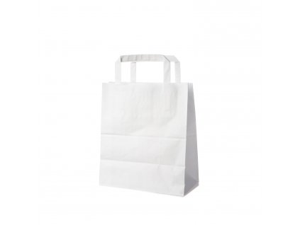 Papírová taška bílá 18+8 x 22 cm [50 ks]