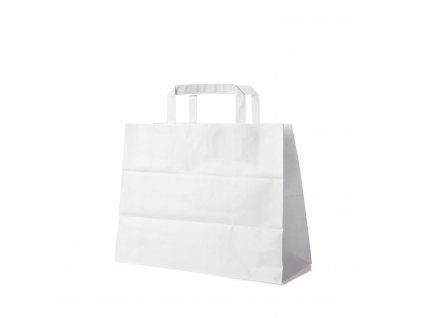 Papírová taška bílá 32+16 x 27 cm [50 ks]