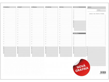 Stolní plánovač A3 - týd. mapa - 30 listů OS090