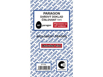 Paragon - daňový doklad číslovaný - EET ET012