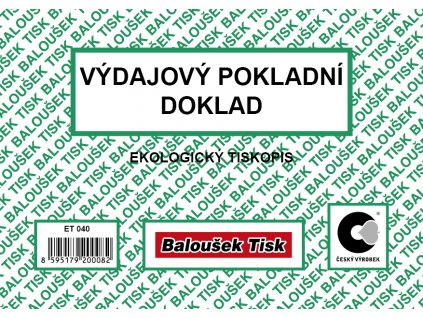 Výdajový pokladní doklad A6 ET040