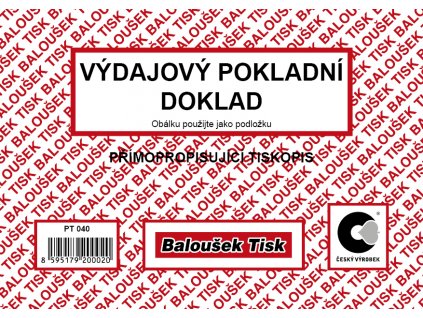 Výdajový pokladní doklad A6 PT040