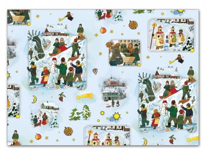 Balící papír vánoční role klasik LADA 5x100x70 (5)