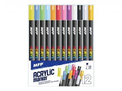 Akrylový popisovač 1mm set 12ks