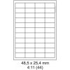 Etikety Laser. tisk 48,5x25,4 /100 listů
